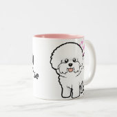 Tasse 2 Couleurs J'aime mon Bichon Frise (Devant droit)