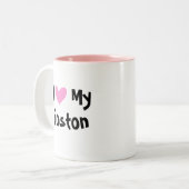 Tasse 2 Couleurs J'aime mon Boston Terrier (Devant gauche)