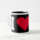 Tasse 2 Couleurs "J'aime mon boxeur " (Devant gauche)