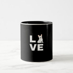 Tasse 2 Couleurs j'aime mon cadeau amoureux des chiens français fra
