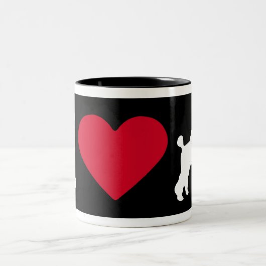 Tasse 2 Couleurs "J'aime mon caniche " (Centre)
