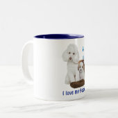 Tasse 2 Couleurs J'aime mon caniche (Devant gauche)
