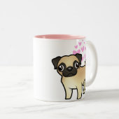 Tasse 2 Couleurs J'aime mon carlin (Devant droit)