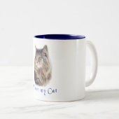 Tasse 2 Couleurs J'aime mon chat (Devant droit)