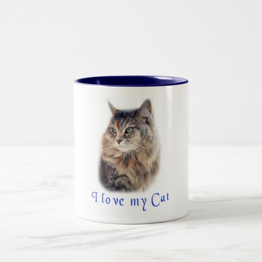 Tasse 2 Couleurs J'aime mon chat (Centre)