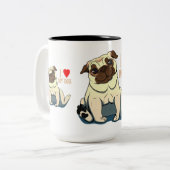 Tasse 2 Couleurs J'Aime Mon Chien (Devant gauche)
