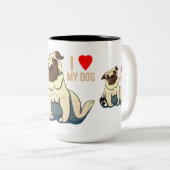 Tasse 2 Couleurs J'Aime Mon Chien (Devant droit)