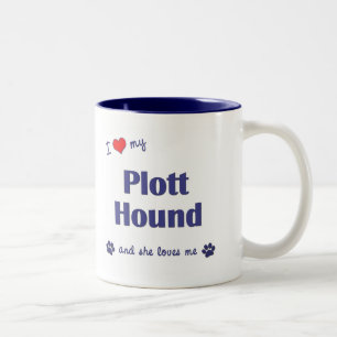 Tasse 2 Couleurs J'aime mon chien de Plott (le chien femelle)