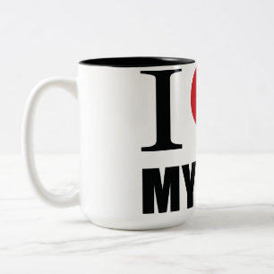 Tasse 2 Couleurs J'aime mon chien jeter l'oreiller