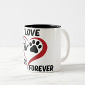 Tasse 2 Couleurs J'aime mon chien jeter l'oreiller (Devant droit)