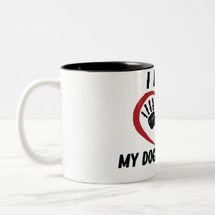 Tasse 2 Couleurs J'aime mon chien jeter l'oreiller