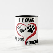 Tasse 2 Couleurs J'aime mon chien jeter l'oreiller (Centre)