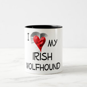 Tasse 2 Couleurs J'aime mon chien-loup irlandais