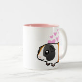 Tasse 2 Couleurs J'aime mon cobaye/Cavy (les cheveux lisses) (Devant droit)