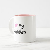 Tasse 2 Couleurs J'aime mon dalmatien (Devant gauche)