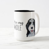 Tasse 2 Couleurs J'aime mon Doodle  (Devant droit)