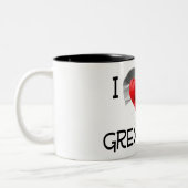 Tasse 2 Couleurs J'Aime Mon Greyhound (Gauche)