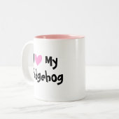 Tasse 2 Couleurs J'aime mon hérisson (Devant gauche)