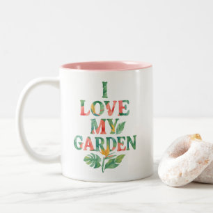Tasse 2 Couleurs J'Aime Mon Jardin Aquarelle Tropicale Florale