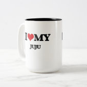 Tasse 2 Couleurs J'aime mon JUJU (Devant gauche)