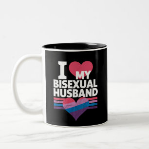 Tasse 2 Couleurs J'aime mon mari bisexuel Fierté Bi Drapeau Bisexue