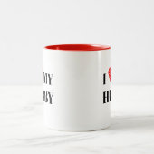 Tasse 2 Couleurs J'aime mon mari | Cadeau pour personnaliser (Centre)