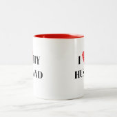 Tasse 2 Couleurs J'aime mon mari | Cadeau pour personnaliser (Centre)