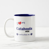 Tasse 2 Couleurs J'aime mon mélange de Catahoula (le chien (Gauche)