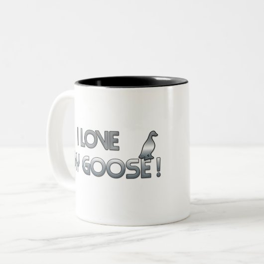 Tasse 2 Couleurs J'aime mon oie (Devant gauche)