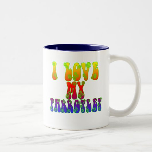 Tasse 2 Couleurs J'Aime Mon Parrotlet (Droit)