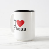 Tasse 2 Couleurs J'aime mon patron (Devant gauche)