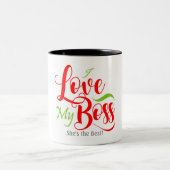 Tasse 2 Couleurs J'aime mon patron (Centre)