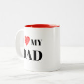 Tasse 2 Couleurs J'aime mon père | Cadeau pour personnaliser (Devant gauche)