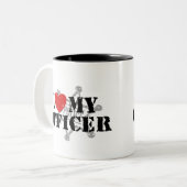 Tasse 2 Couleurs J'Aime Mon Policier (Devant gauche)