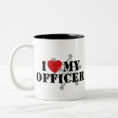 Tasse 2 Couleurs J'Aime Mon Policier (Gauche)