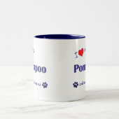 Tasse 2 Couleurs J'aime mon Pomapoo (le chien femelle) (Centre)