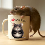Tasse 2 Couleurs J'Aime Mon Rat !