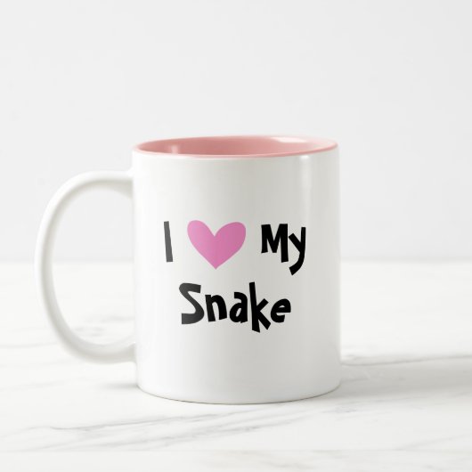Tasse 2 Couleurs J'aime mon serpent (nom d'espèce personnalisé) (Gauche)