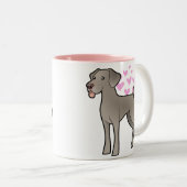 Tasse 2 Couleurs J'aime mon Weimaraner (Devant droit)