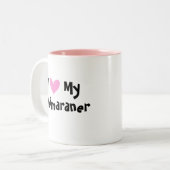 Tasse 2 Couleurs J'aime mon Weimaraner (Devant gauche)