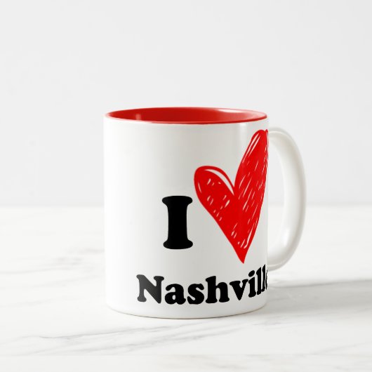 Tasse 2 Couleurs J'aime Nashville (Devant droit)