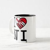 Tasse 2 Couleurs J'aime NI (Devant gauche)