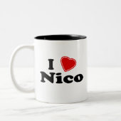 Tasse 2 Couleurs J'aime Nico (Gauche)