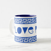 TASSE 2 COULEURS J'AIME PAPOU GREEK KEY (Devant gauche)