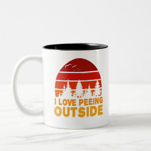 Tasse 2 Couleurs J'Aime Pisser À L'Extérieur Randonnée Drôle Campin