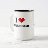 Tasse 2 Couleurs J'aime Pittsburgh (Devant gauche)