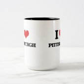 Tasse 2 Couleurs J'aime Pittsburgh (Centre)