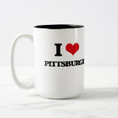 Tasse 2 Couleurs J'aime Pittsburgh (Gauche)