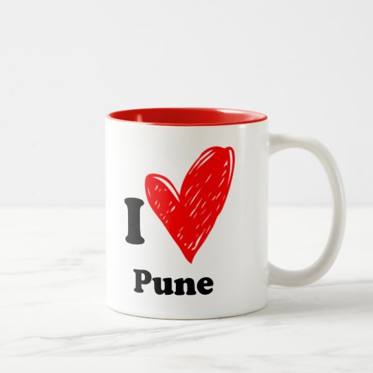 Tasse 2 Couleurs J'aime Pune (Droit)