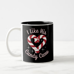 Tasse 2 Couleurs J'aime sa canne en bonbon drôles de couples appari